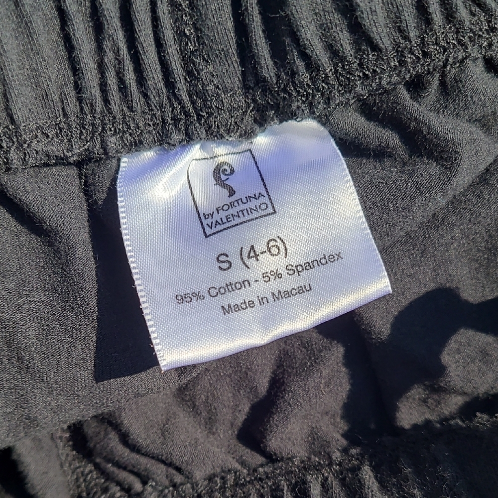 Fortuna Valentino Black‎ Cotton Spandex Pants - Picture 2 of 4